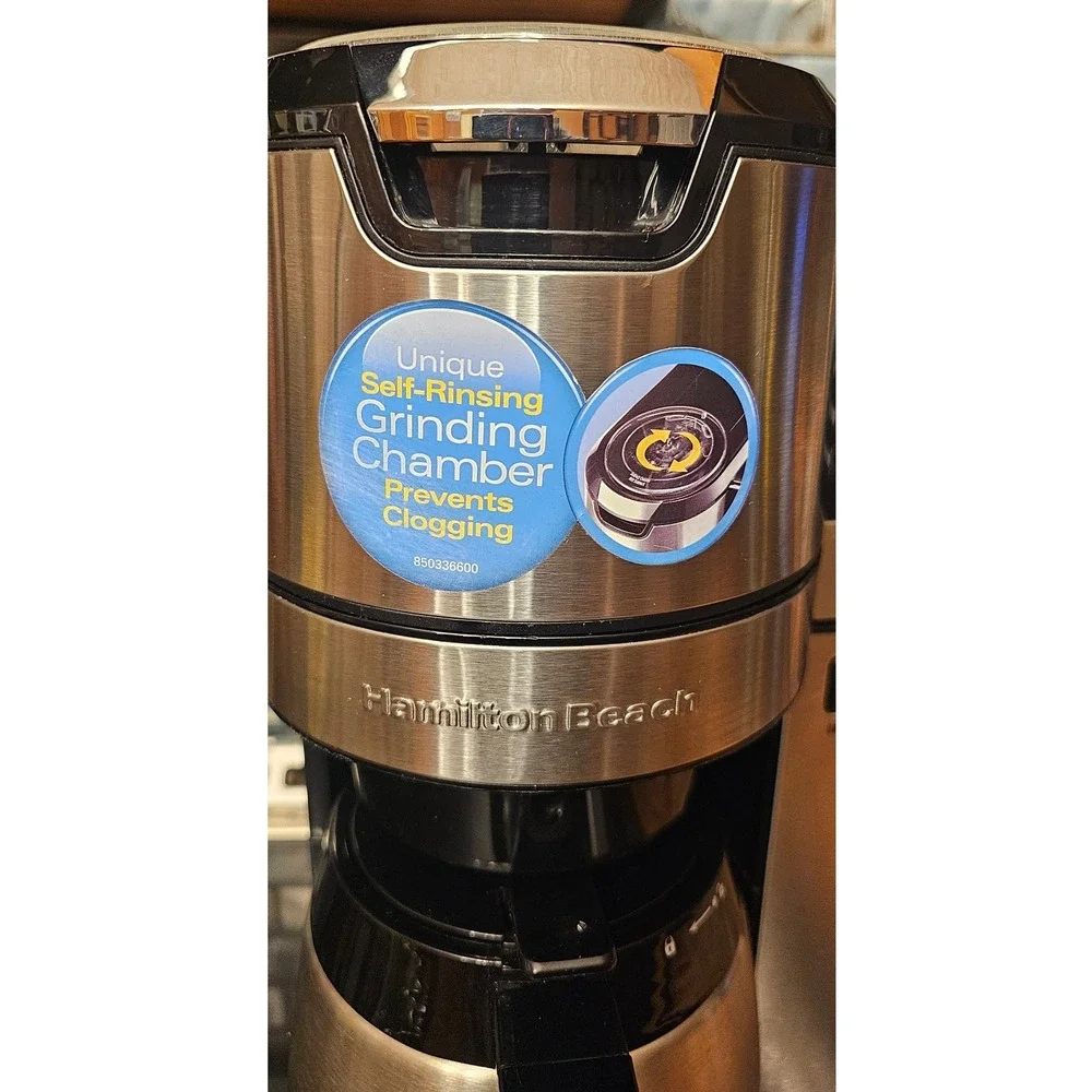 Hamilton Beach Grind and Brew Coffee Maker 45501 Stainless Thermal Carafe 10 Cup